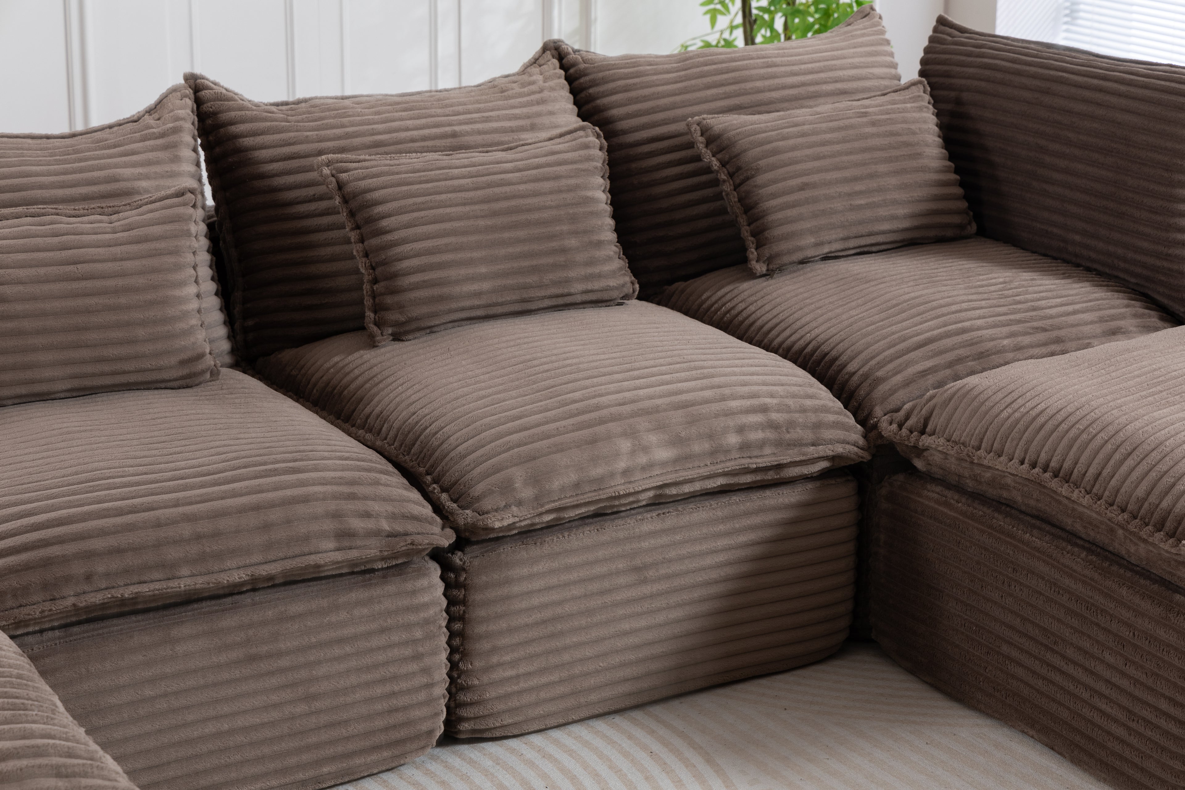 129,8" Largeur Cloud Couch Oversize Modular Sectional Canapé Vrai Relax Comfy Coupes Wide&De