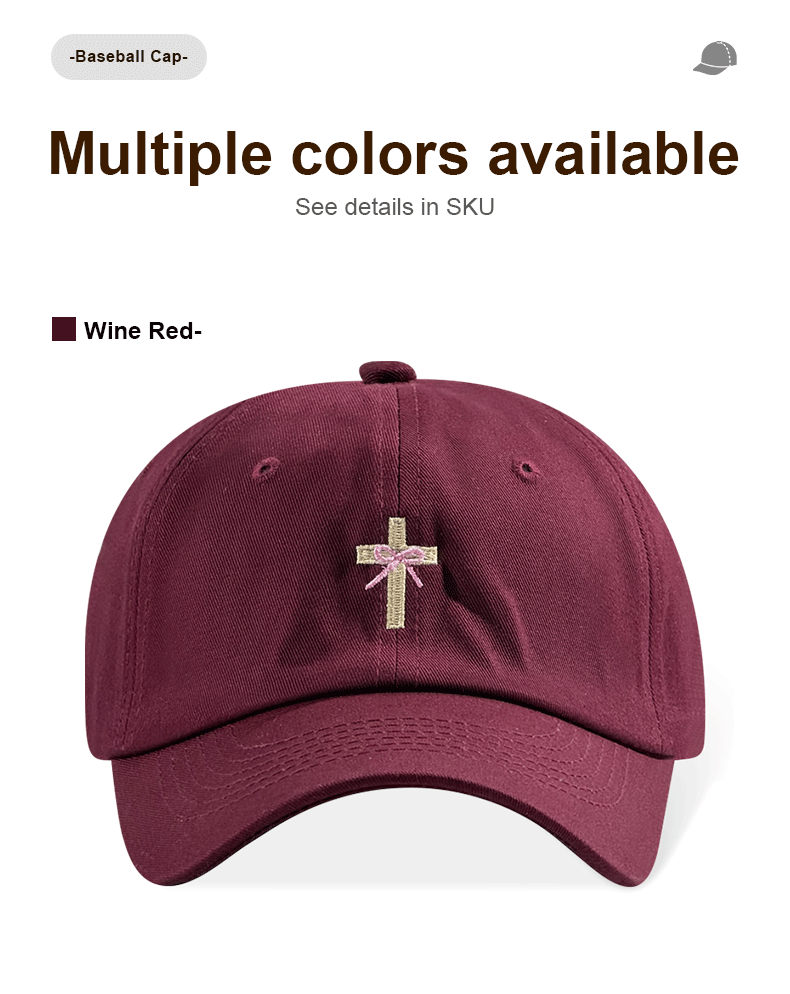 Religieux Christian Cross Bow Broderie Vintage Casual Unisexe Baseball Chapeau de papa