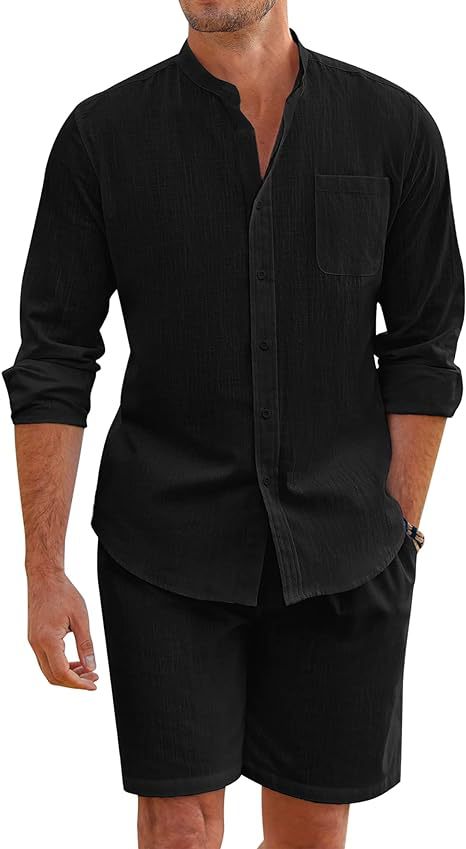Chemise à manches longues à manches longues confortable en coton doublé pour homme