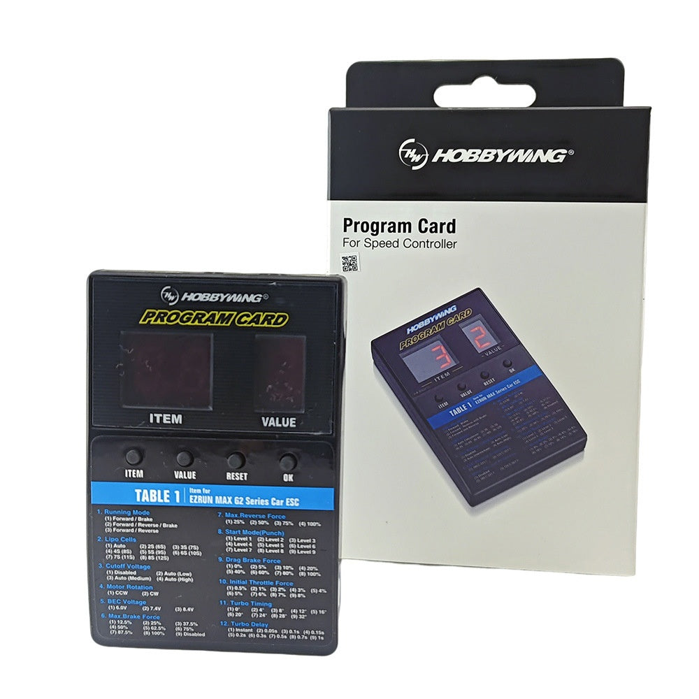Paramètres ESC pour les avions de camions et les cartes de programmation de course cool