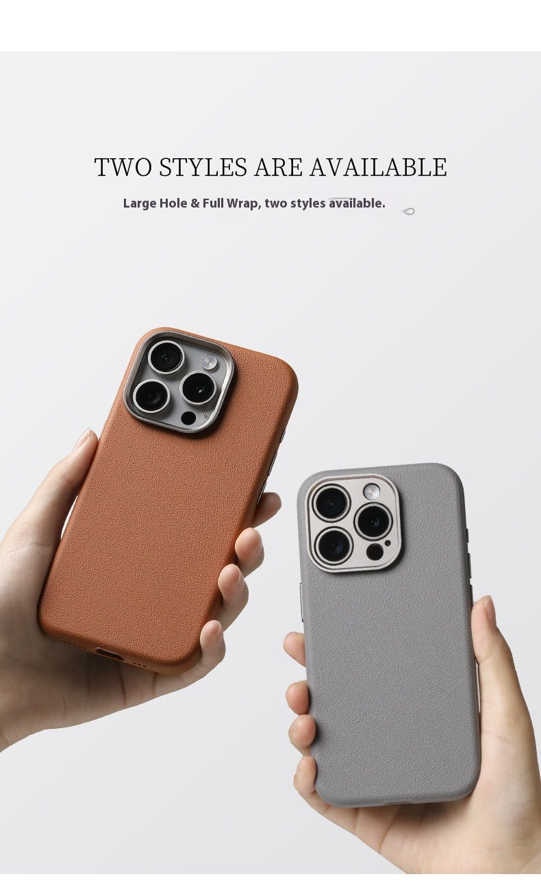 Couverture de protection en cuir Magsafe Magnetic Por Metal Lens Ip Tout compris