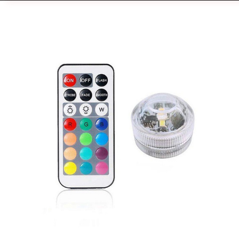 Télécommande lumière plongée 3CM diamant torsion couleur rouge vert bleu blanc chaud blanc w