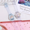 Montre de caricature pour enfants en PVC transparent