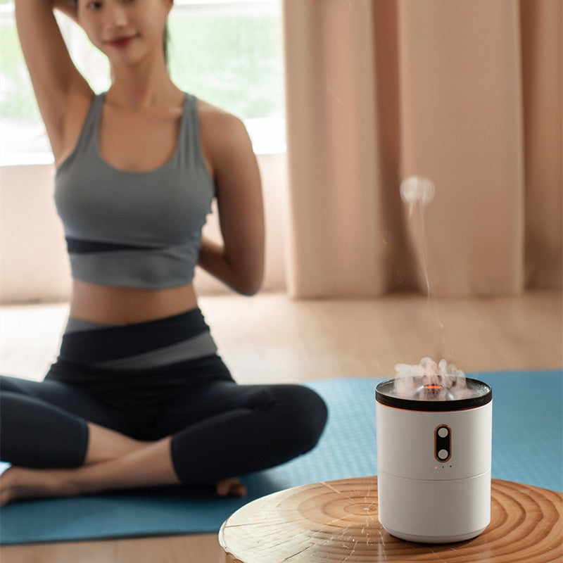 Flamme volcanique Aroma Huile essentielle Diffuseur USB Portable Jellyfish Air Humidifier Night Li