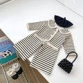 Veste à manches longues et pantalons rayés pour petites filles