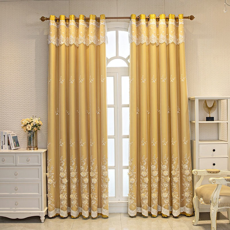 Chambre Shading Mariage Maison Double Rideau ouvert Finitioned Set