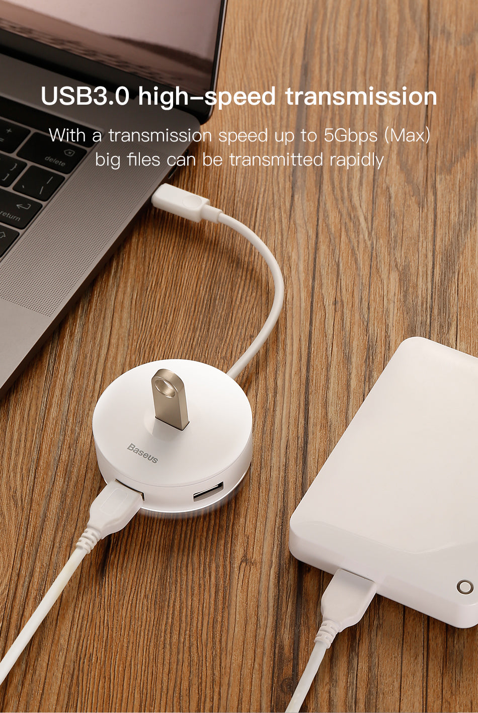 Hub portable usb adaptateur hub boîte ronde