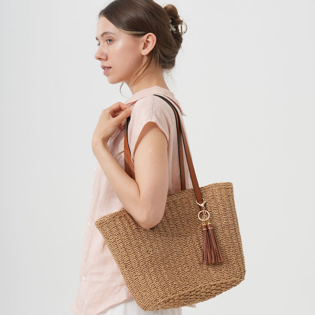 Sac à bandoulière à grande capacité tissé à la main pour femmes