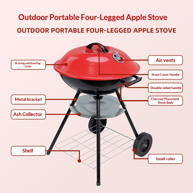 Portable Barbecue Grill pour camping en plein air et Patios