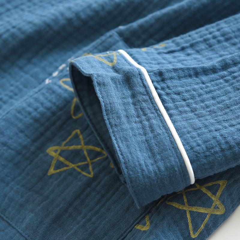 Crêpe de coton pour hommes Double couche Gauze Pajamas