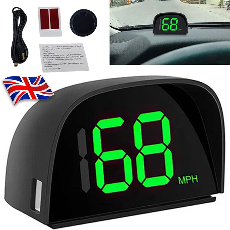 Speedomètre de voiture Vitesse GPS numérique O Vitesse MPH HUD Affichage tête vers le haut