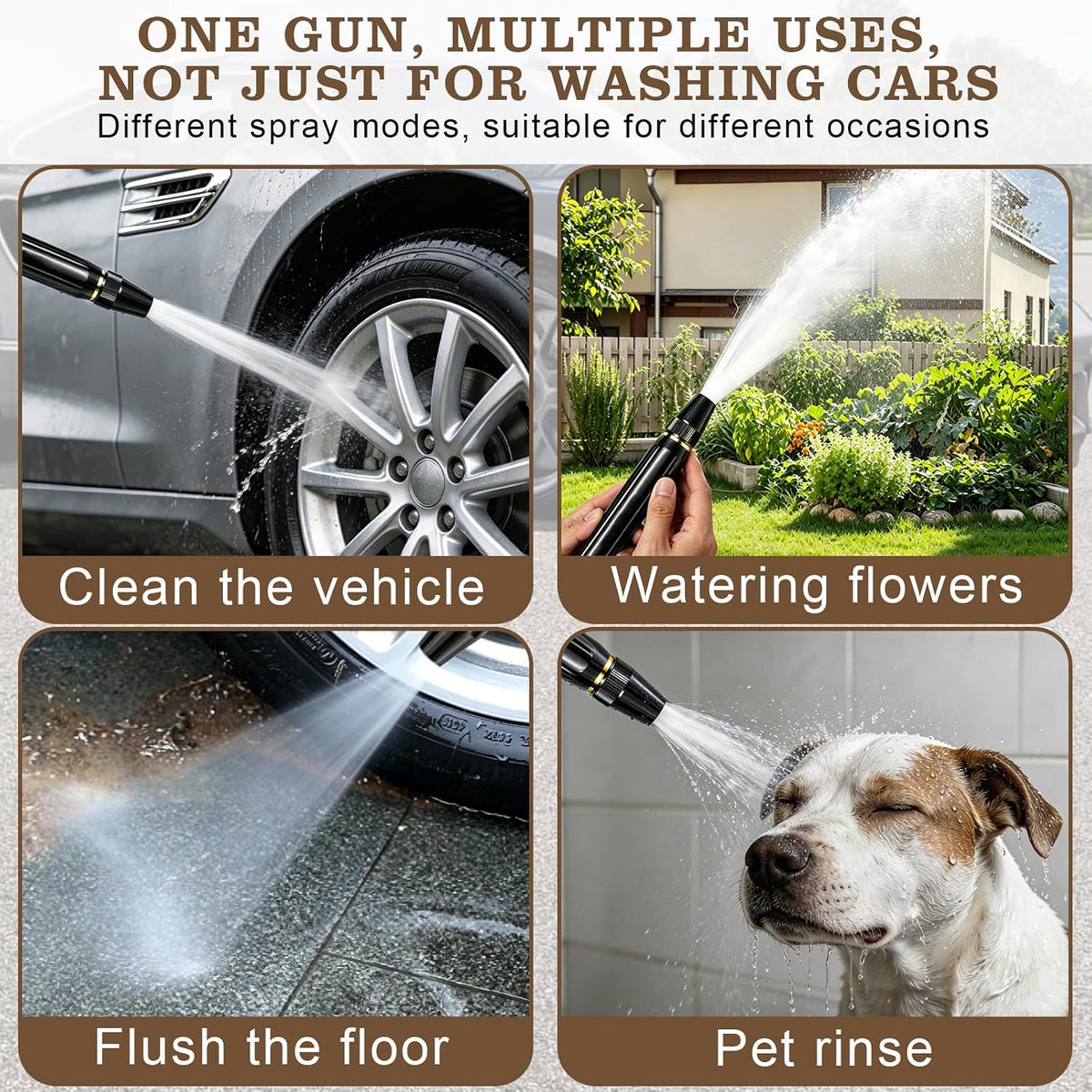 2 sets high pressure car wash water gun for home