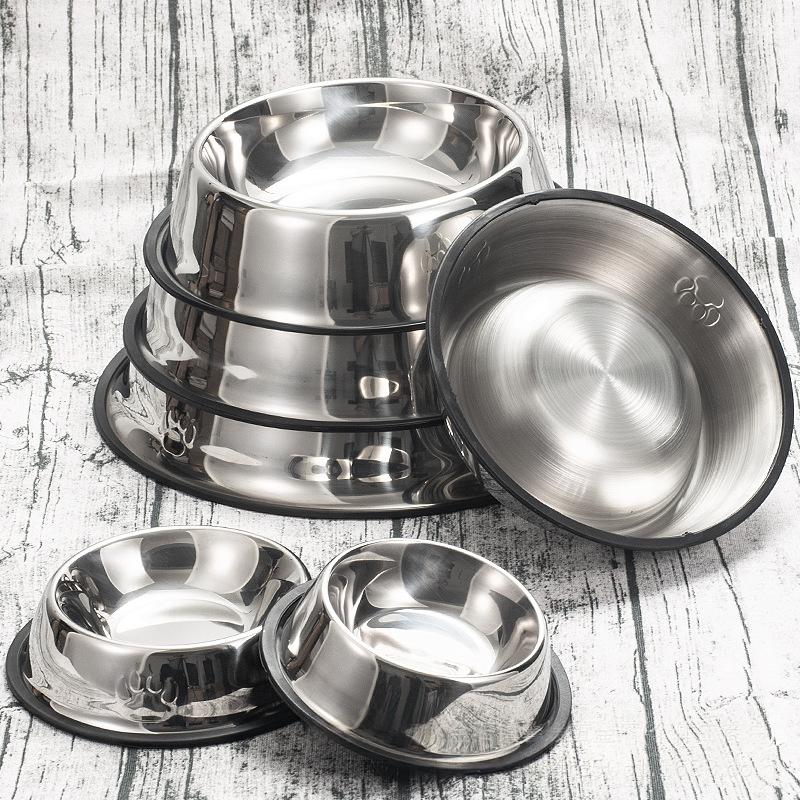 Tip-proof Non-slip Pet Supplies en acier inoxydable Dog Bowl et Cat Bowl