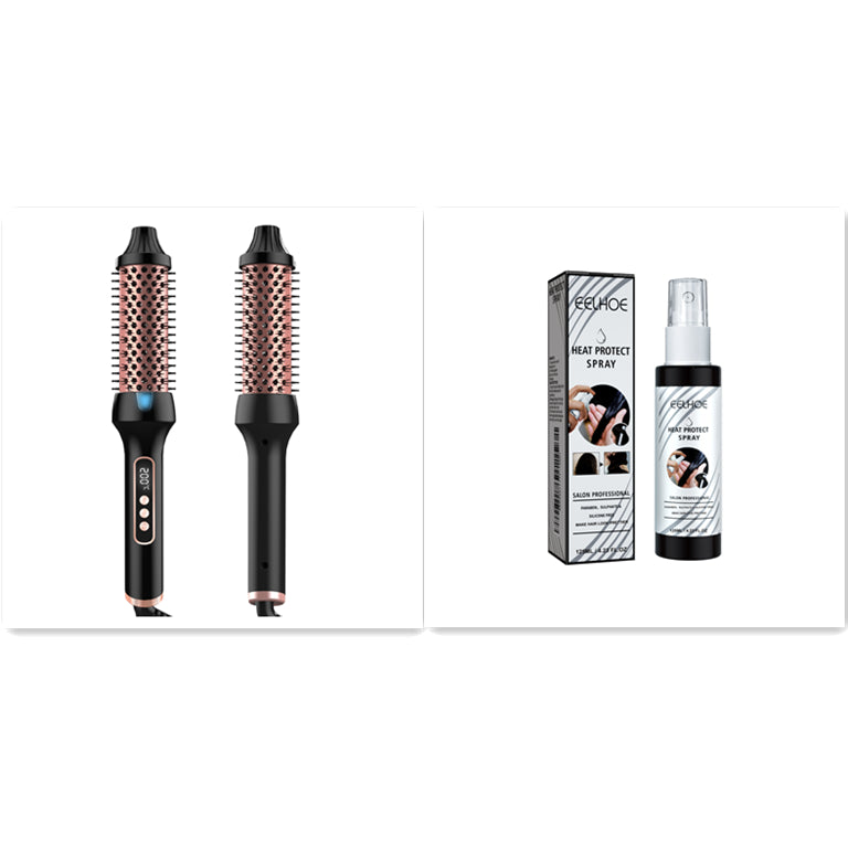 Roller Comb ne fait pas de mal à l'anion des cheveux droit Curling ou de redressage double PTC Heater
