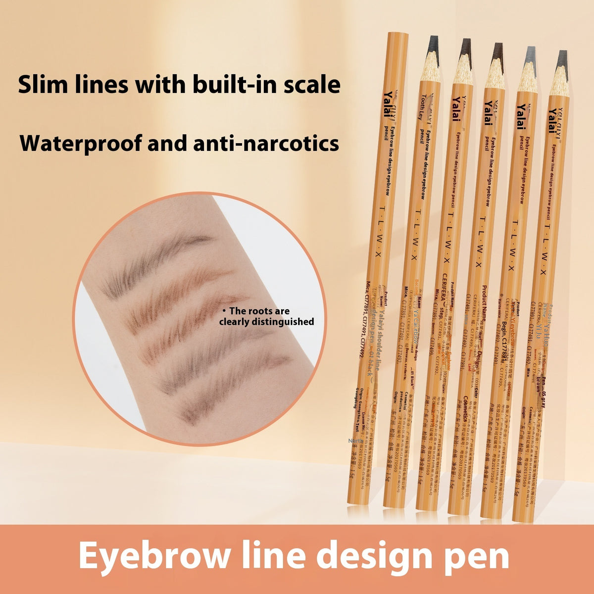 Positionnement des sourcils Crayon Ligne de sourcils Design Pen Imperméable Broderie de tatouage anti-chème