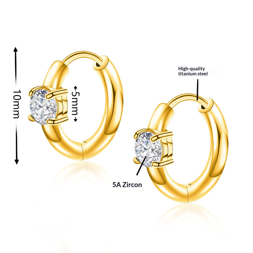 Boucles d'oreilles Zircon en acier de titane pour femmes