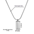 Collier pendentif carré minimaliste en acier inoxydable