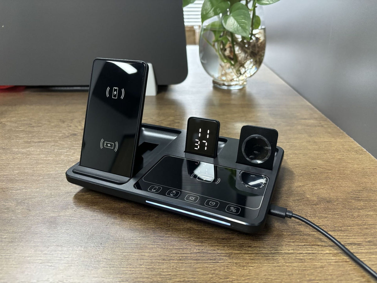 Wireless Multifunctional Foldable Fast Charging Mobile Phone Alarm Clock