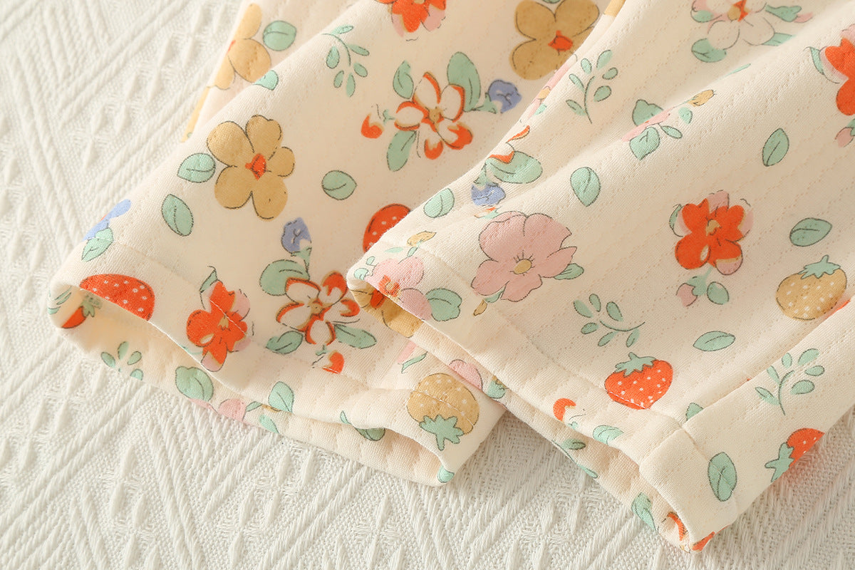 Pyjamas Lapels à la maison, lavés de trois couches