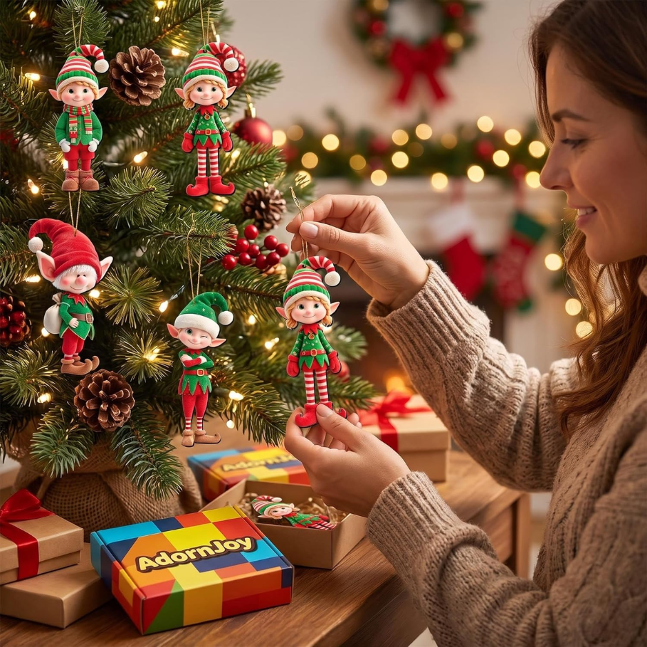 15Pcs Les ornements de Noël d'Elf vibrant