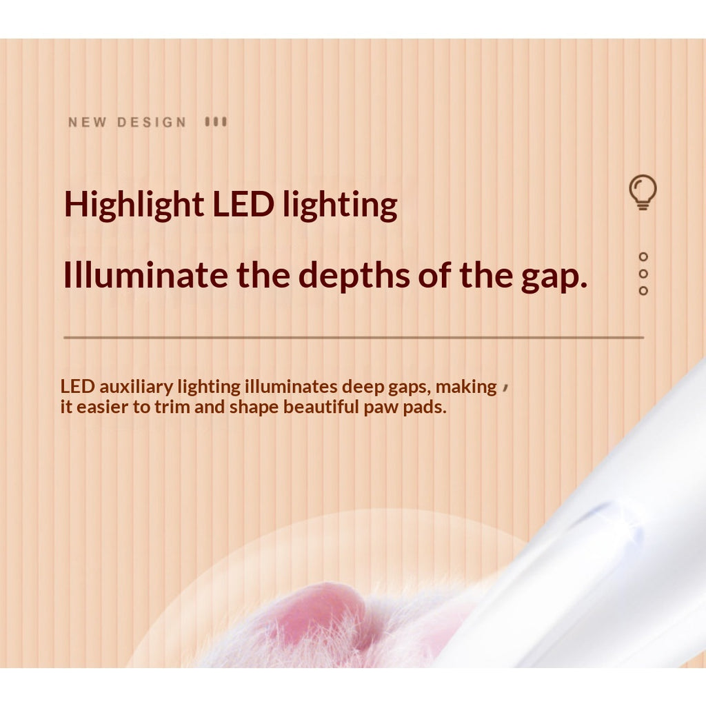 Clipper animal lavable avec lumière LED pour chats et chiens