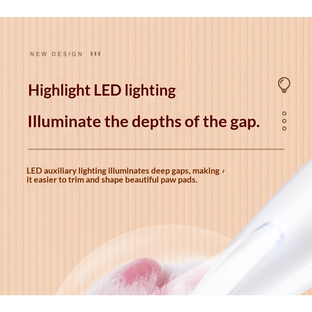 Clipper animal lavable avec lumière LED pour chats et chiens