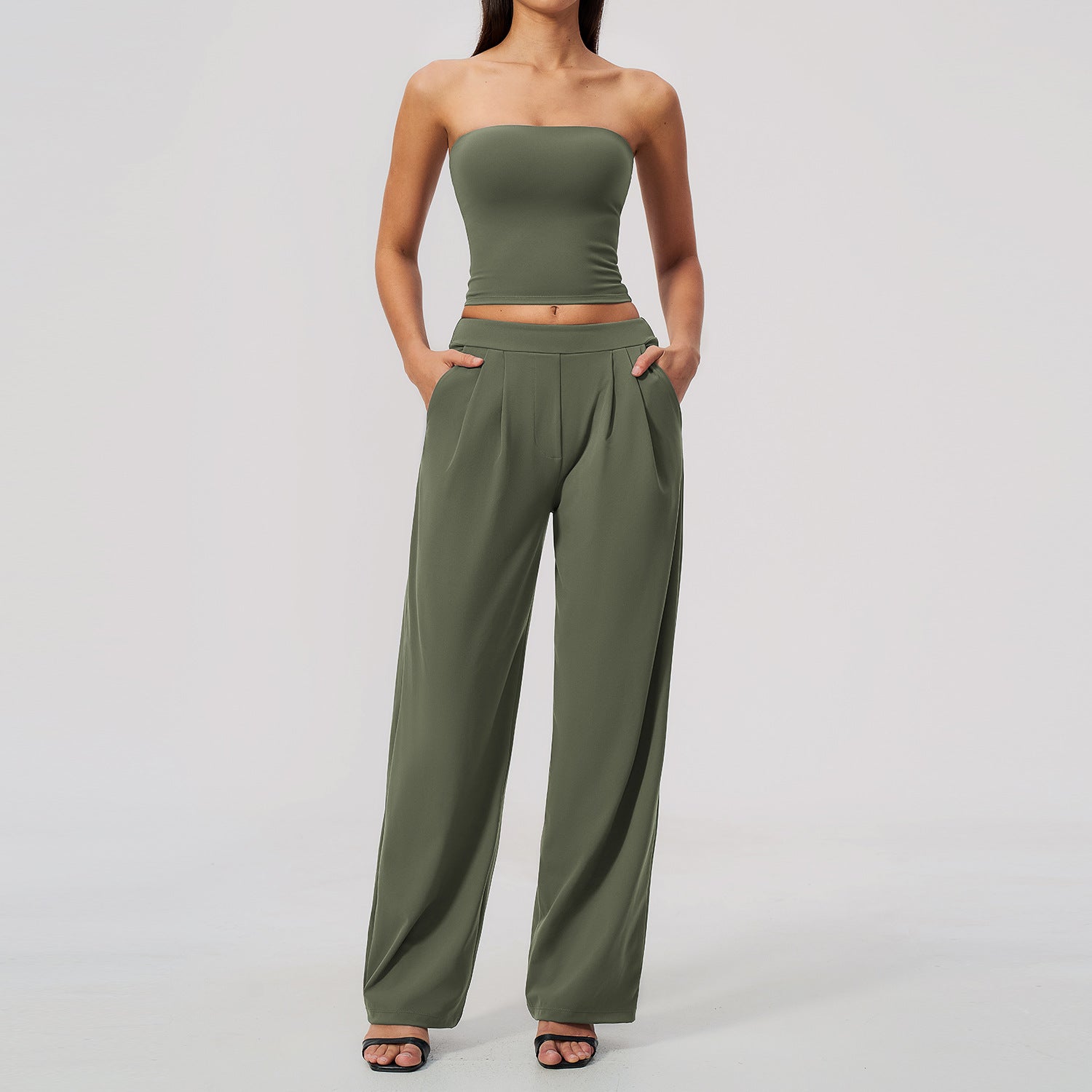 Ensemble de costumes de yoga haute taille à séchage rapide respirant