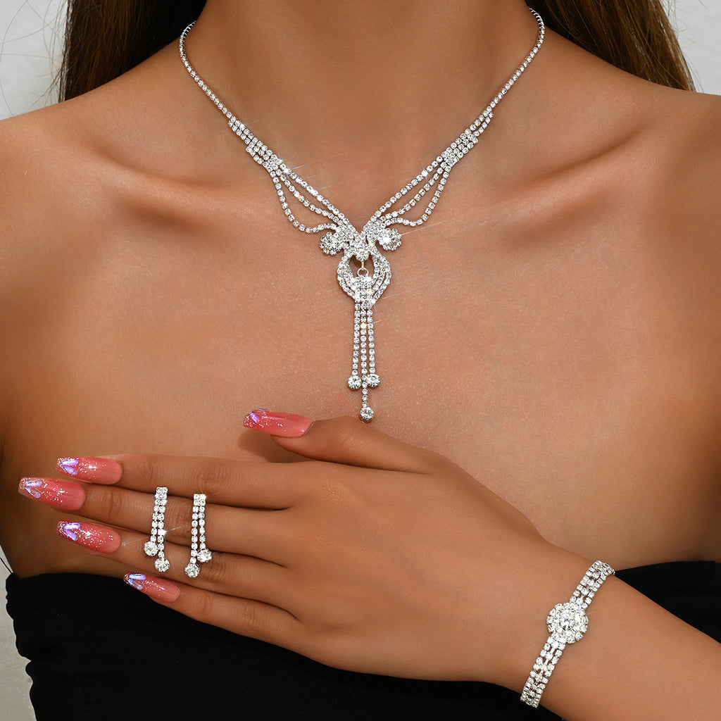 Ensemble de bijoux CZ 3Pcs pour les femmes Multi Layer V