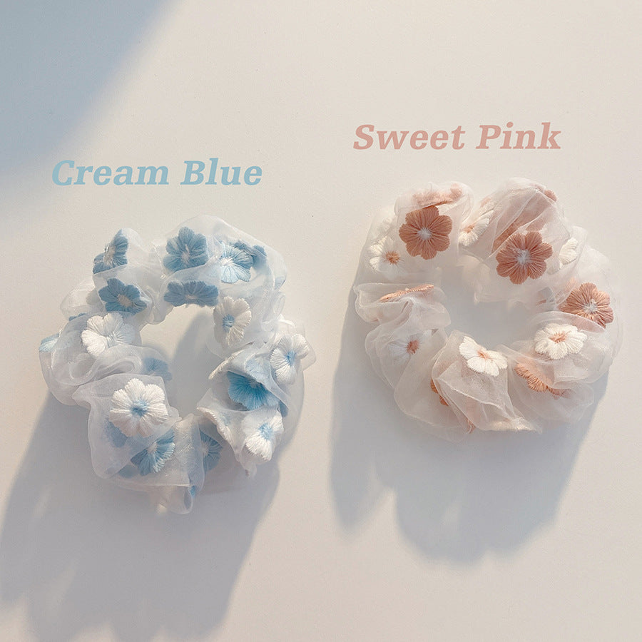 Flower Tie Hair Ring Organza Head Rope Accessoires de cheveux pour filles