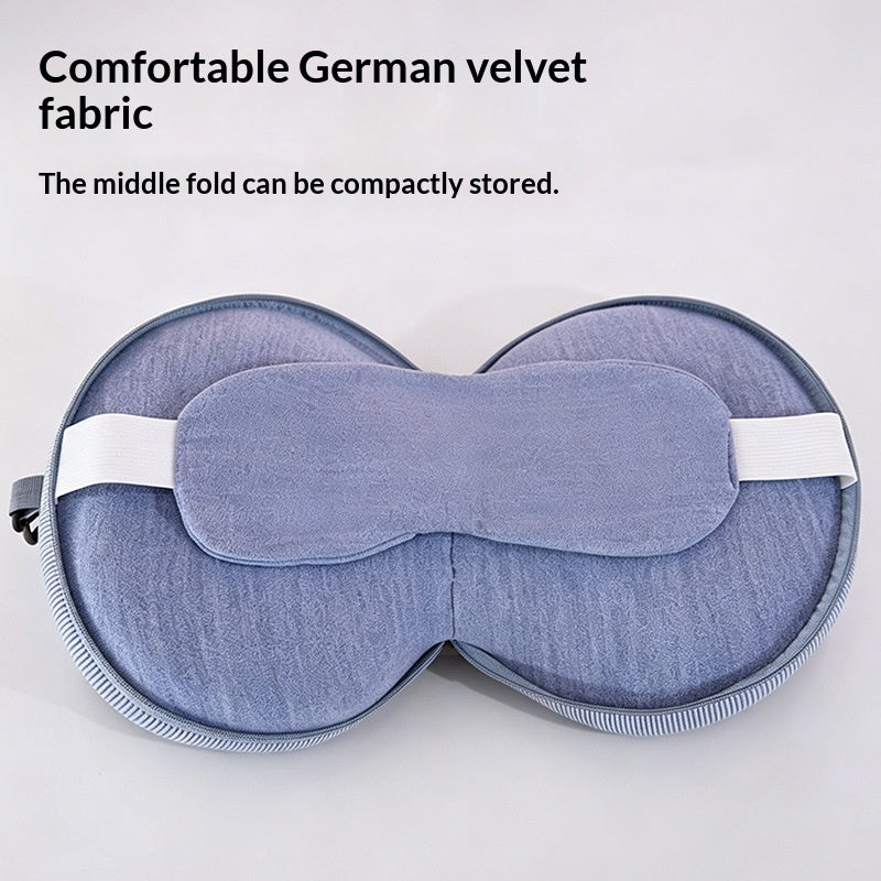 Masque à oeil à col multifonctionnel 2-en-1 Oreiller de voyage portable avec poche de rangement