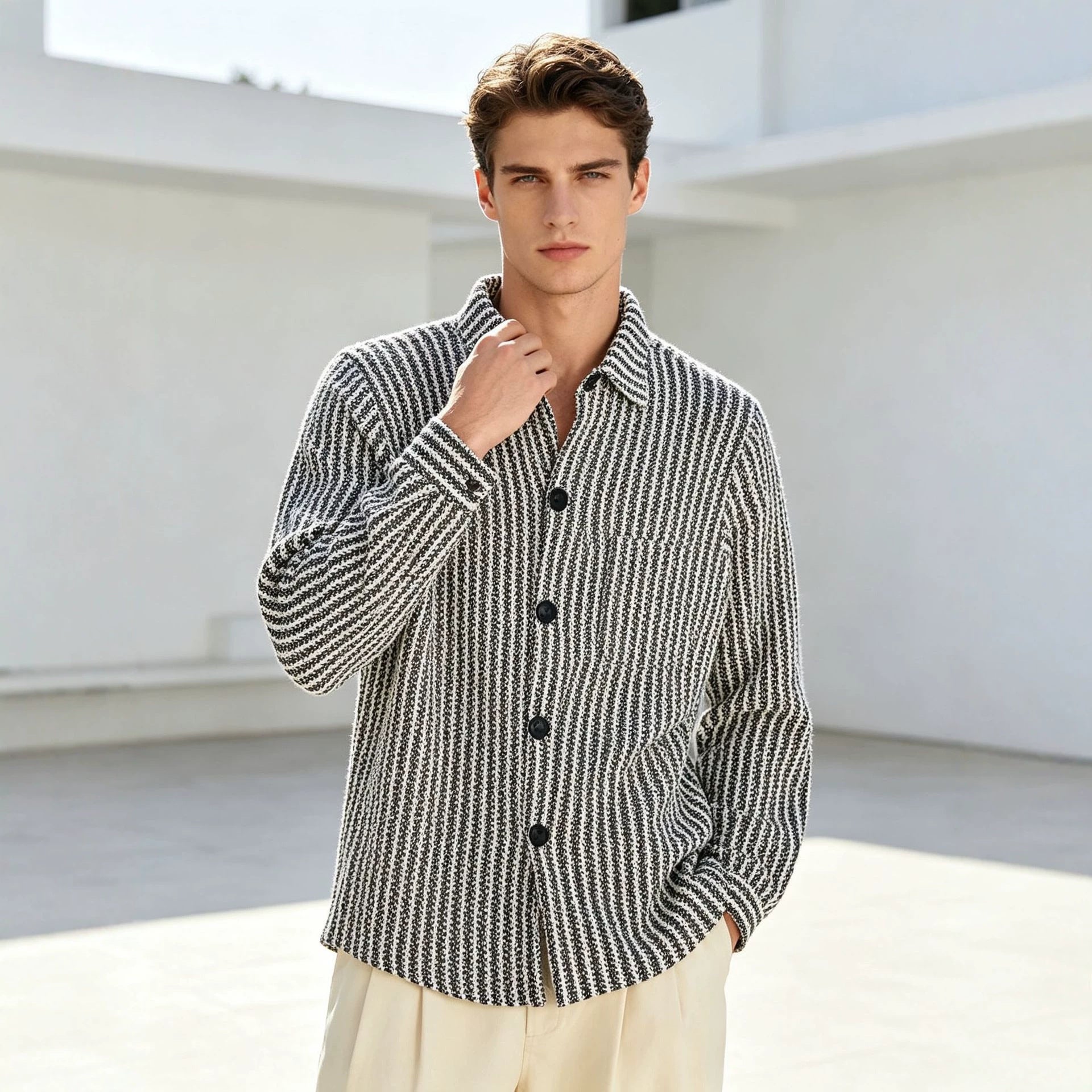 Veste rayée Homme Retro Chanel-Style