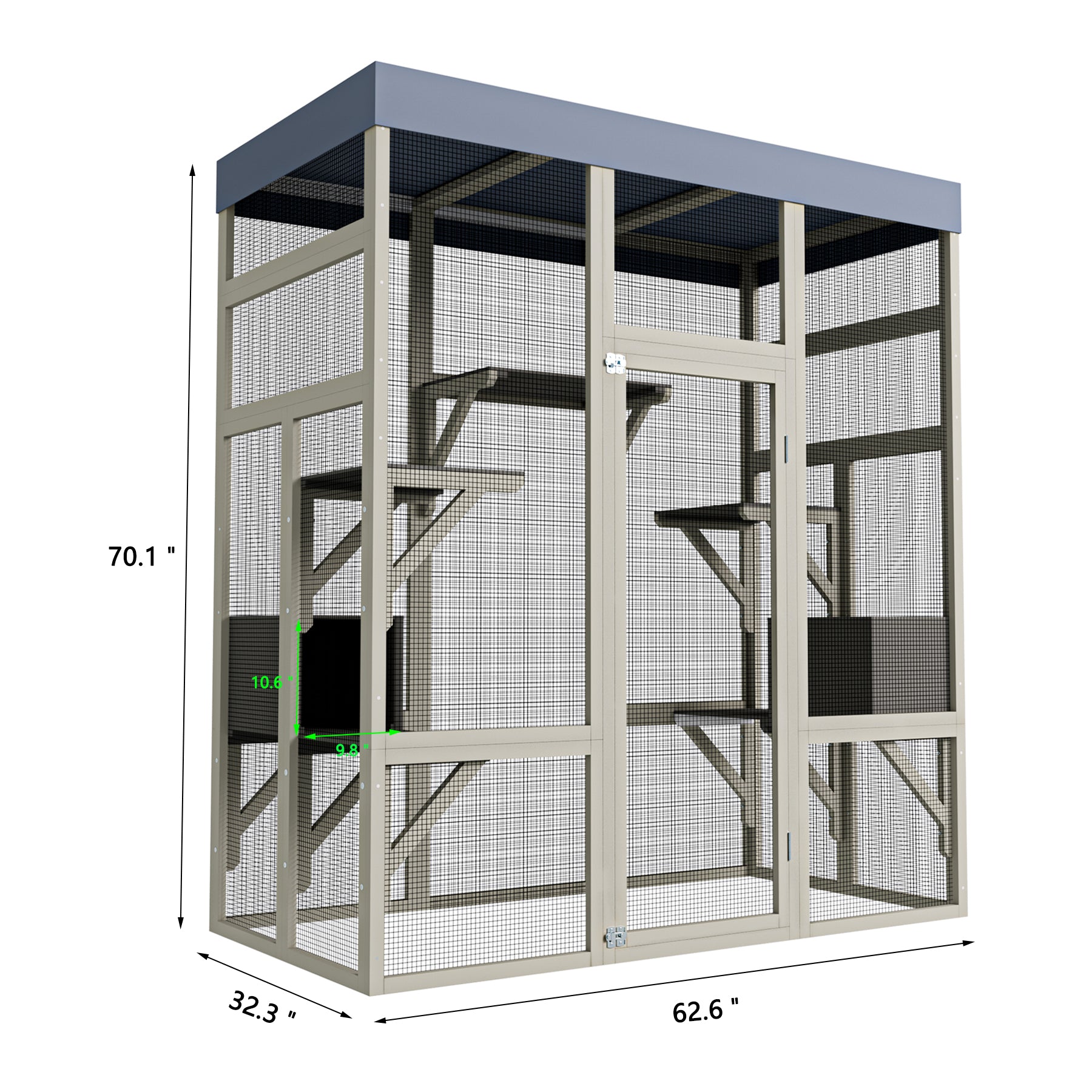 Catio en bois de 62.6" pour chats