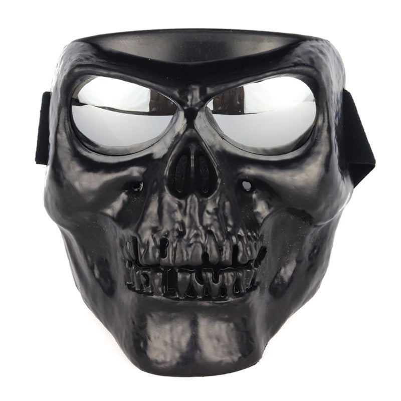 Crâne masque moto rider équipé de lunettes
