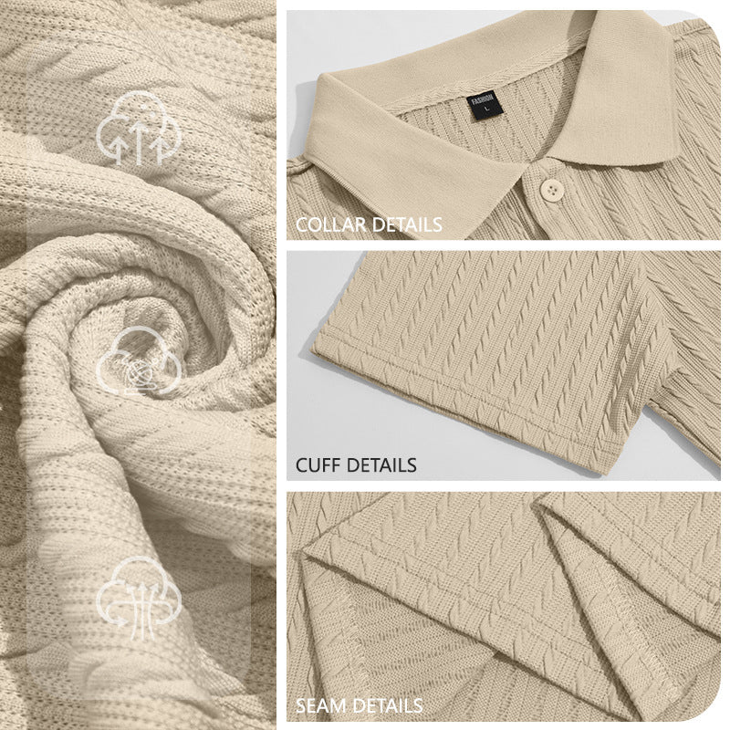 Magasin Indépendant Été Hommes Texturé Vertical Stripe Polo