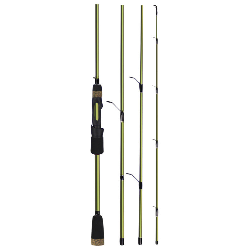 4 section canne de pêche route sous tige courte section carbone prise portable canne de pêche