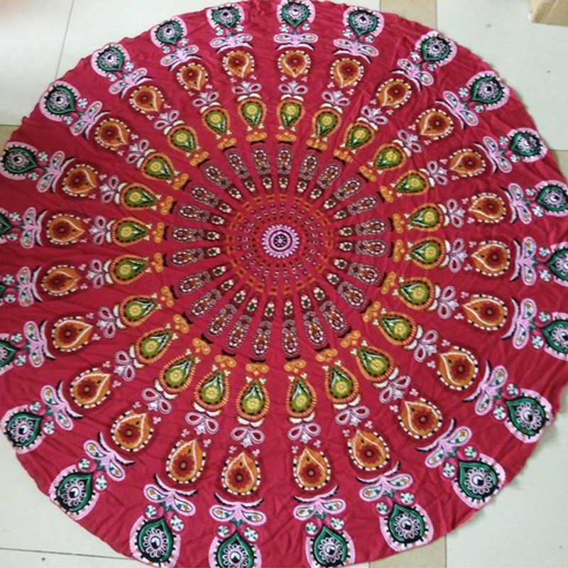 Tapis rond écharpe mandala tapisserie