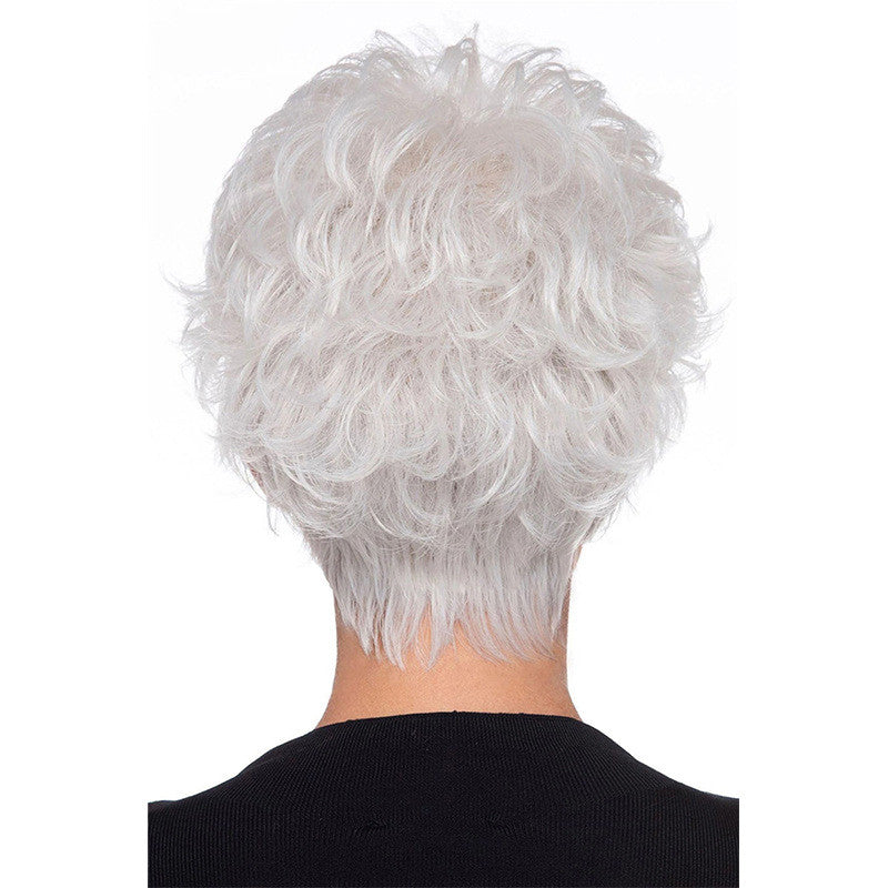 White Chemical Fibre Haute Température Perruque en soie Tête de femme