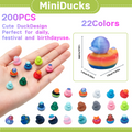 200PCS Imprimé 3D Mini Figurines Canard Aléatoire Assortiment Couleur Canards minuscules pour bricolage Part