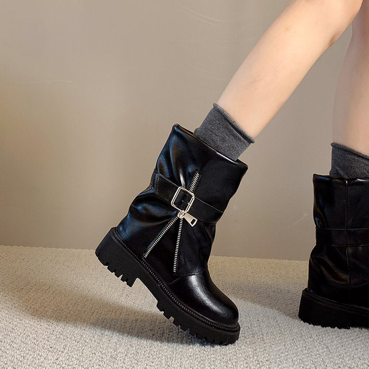 Bottes en cuir denim premium pour femmes