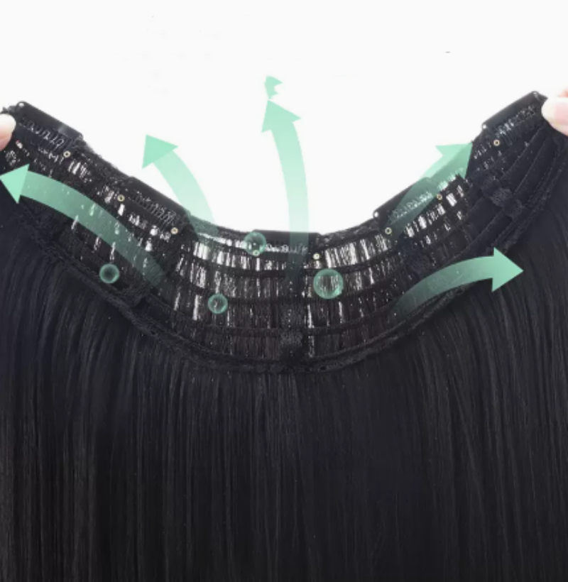 Coiffure longue droite pour femme sans marque