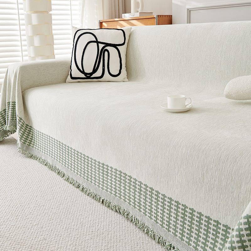 Chenille Housse de canapé Enveloppe complète Design universel minimaliste épais pour toutes les quatre saisons