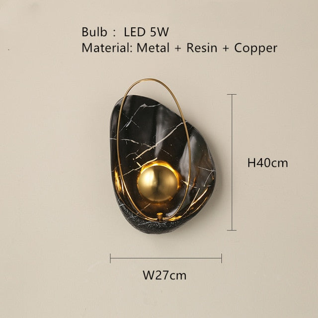 Lampe murale en marbre Shell