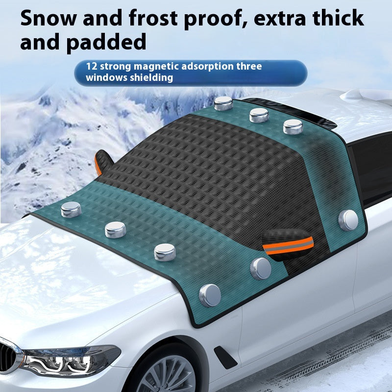 Couverture anti-neige de voiture Pare-brise avant verre Aspiration magnétique hiver anti-gel