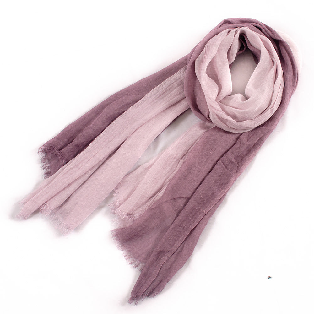 Grande écharpe douce chaud en coton Tassel