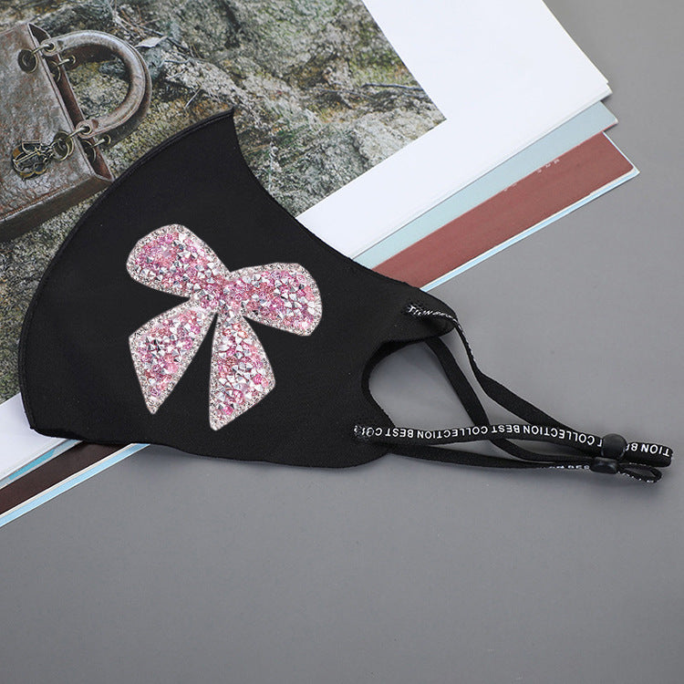 Strass Smiley Butterfly Pattern Bloc solaire et masque anti-poussière