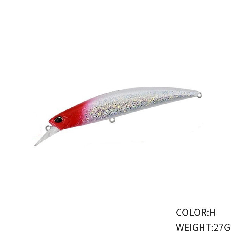 Mino submergé 27g110mm Long lancer Courroie de la bouche de pêche en mer Fausse queue