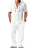 Chemise à manches courtes en lin et pantalons détendus