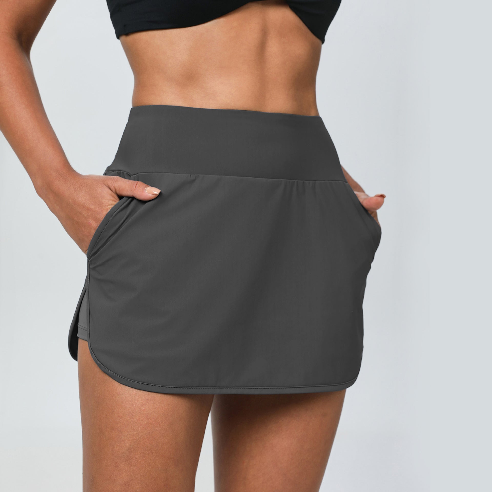 European and American Slim- Fit Quick-dry Tennis Skirt High Waist Slimming Running Fitness