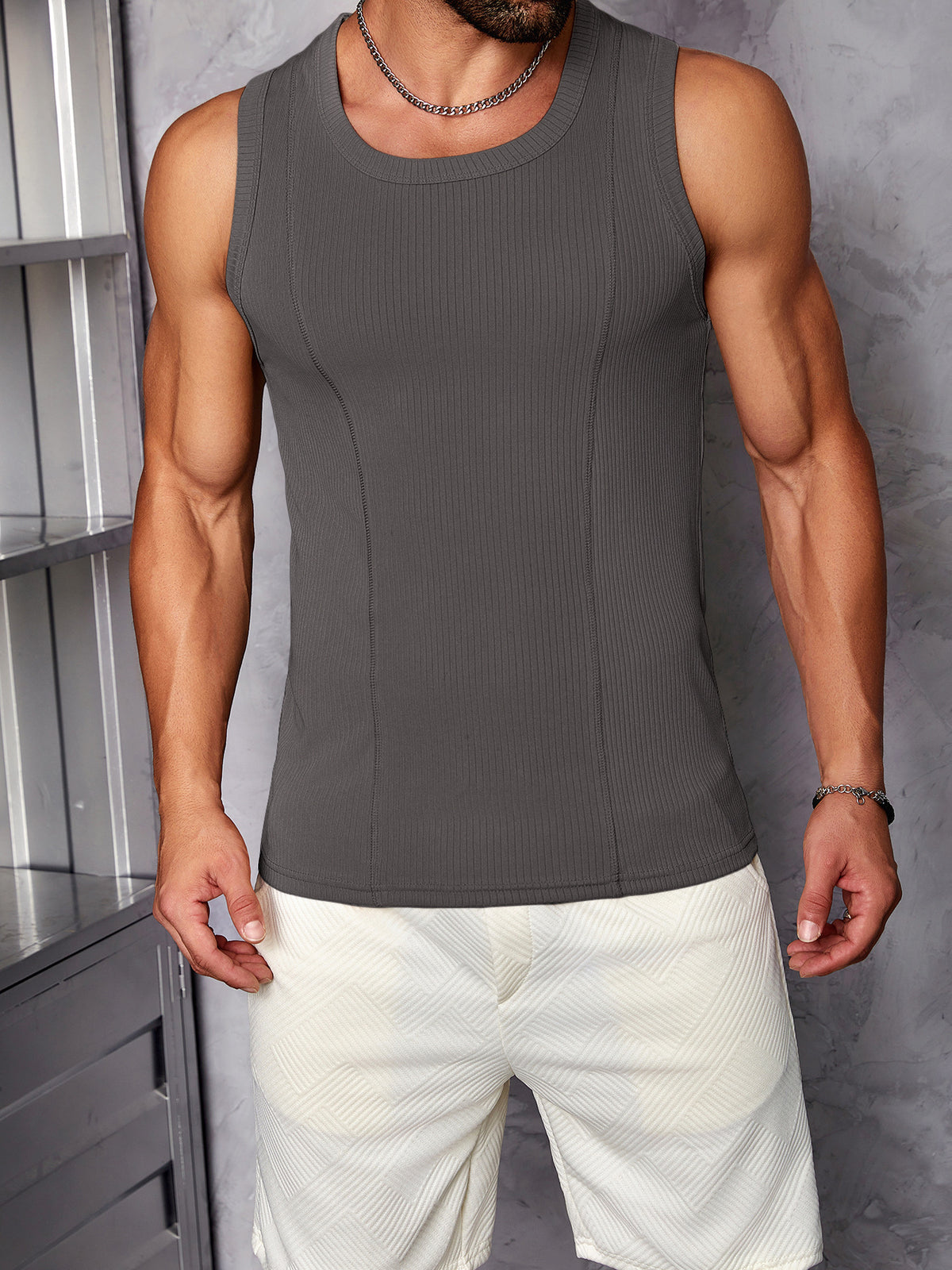 Texture combinée Veste surdimensionnée pour les hommes Sports d'été Loisirs