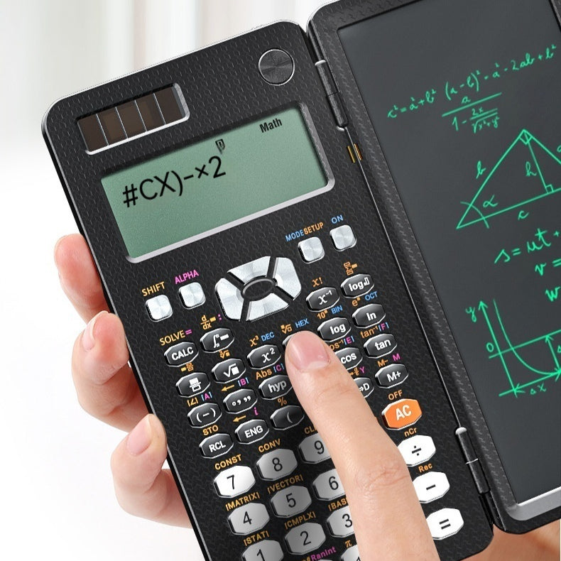 2 En 1 Calculatrices scientifiques pliables Calculatrice de la fonction d'apprentissage de tablette d'écriture Fol